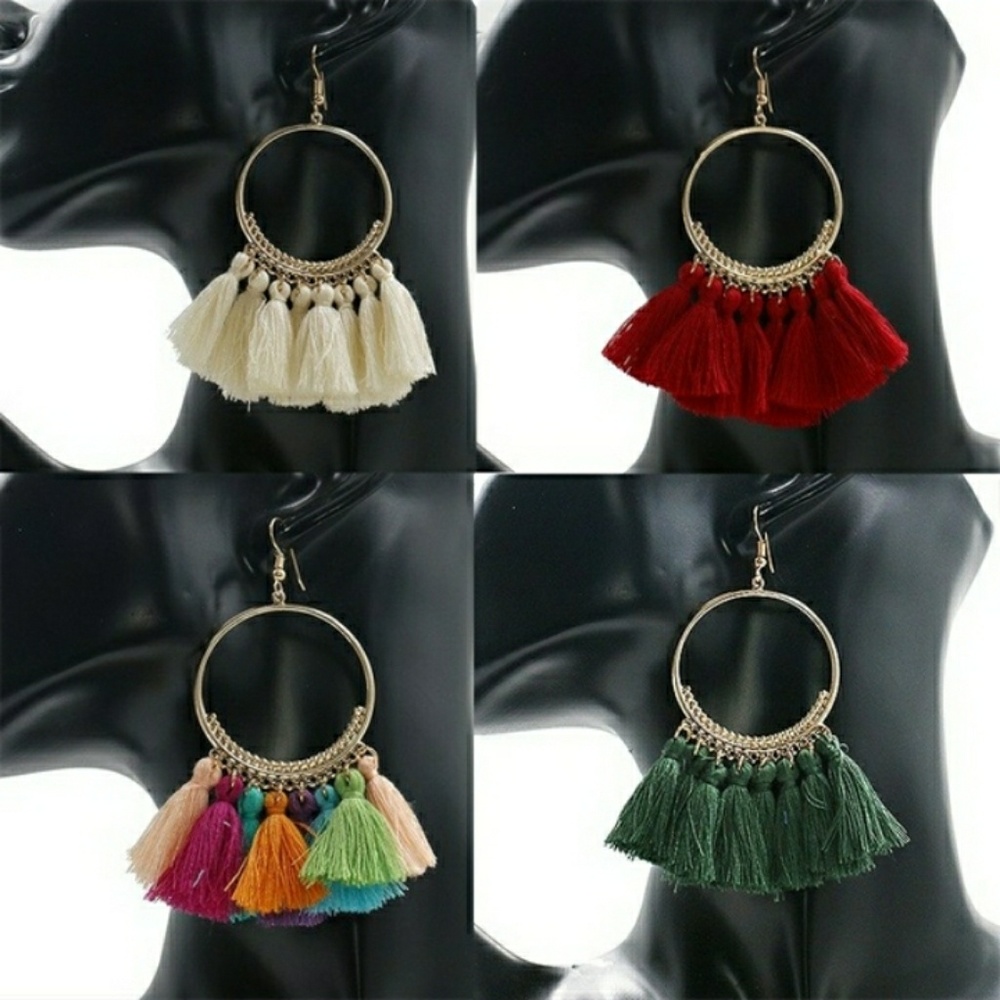 MULTICOLOR tassel earrings